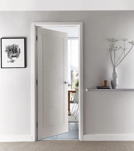 Linear smooth door with sleek modern lines.